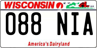 WI license plate 088NIA