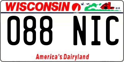 WI license plate 088NIC