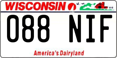 WI license plate 088NIF