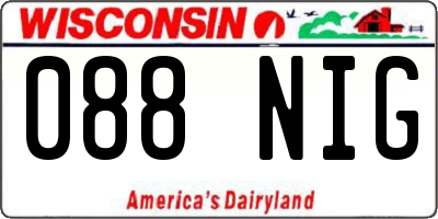 WI license plate 088NIG