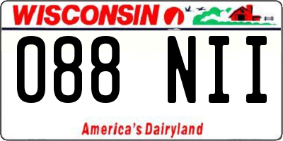 WI license plate 088NII