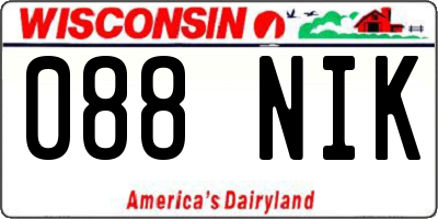 WI license plate 088NIK