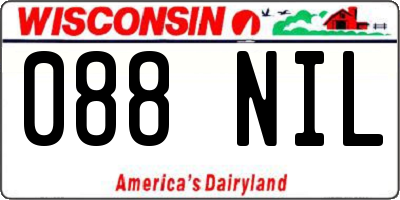 WI license plate 088NIL