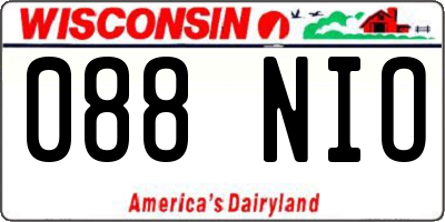 WI license plate 088NIO