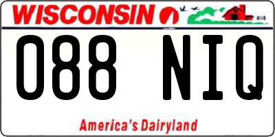 WI license plate 088NIQ