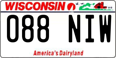 WI license plate 088NIW