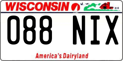 WI license plate 088NIX