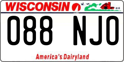 WI license plate 088NJO