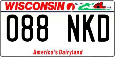 WI license plate 088NKD
