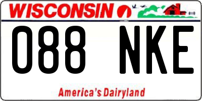 WI license plate 088NKE