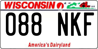 WI license plate 088NKF