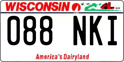 WI license plate 088NKI