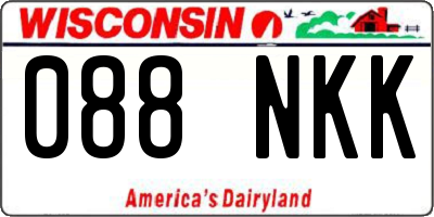 WI license plate 088NKK