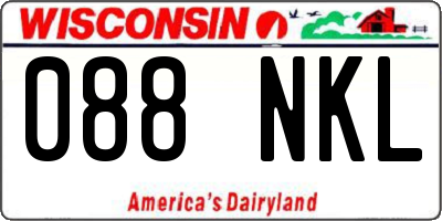 WI license plate 088NKL