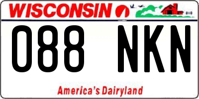 WI license plate 088NKN