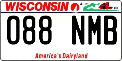 WI license plate 088NMB