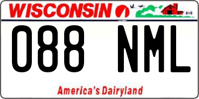 WI license plate 088NML