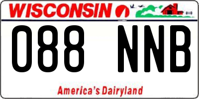 WI license plate 088NNB