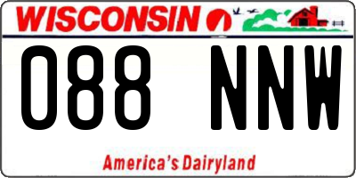 WI license plate 088NNW