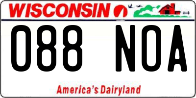 WI license plate 088NOA