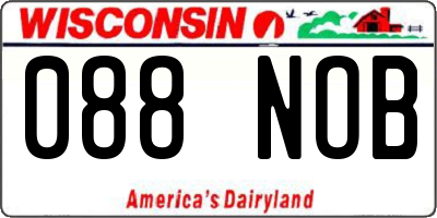 WI license plate 088NOB