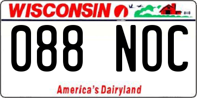 WI license plate 088NOC