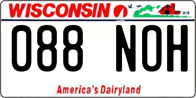 WI license plate 088NOH