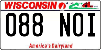 WI license plate 088NOI