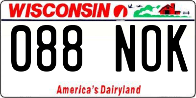 WI license plate 088NOK