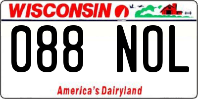 WI license plate 088NOL