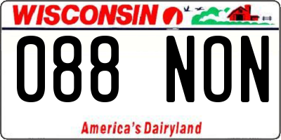 WI license plate 088NON