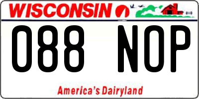WI license plate 088NOP