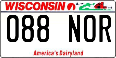 WI license plate 088NOR