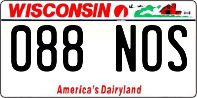 WI license plate 088NOS