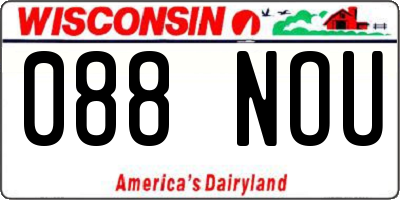 WI license plate 088NOU