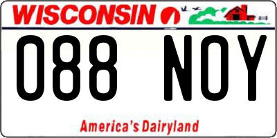 WI license plate 088NOY