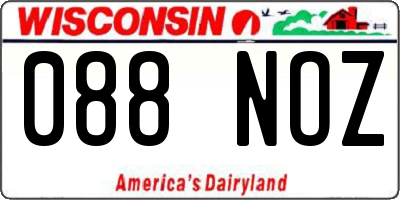 WI license plate 088NOZ