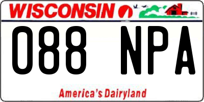 WI license plate 088NPA