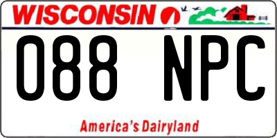 WI license plate 088NPC
