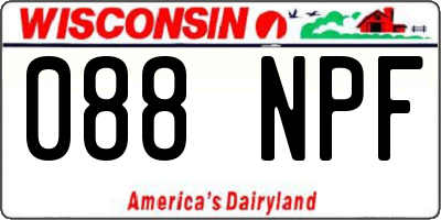WI license plate 088NPF