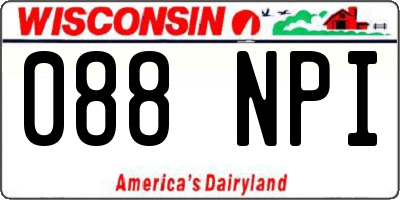 WI license plate 088NPI