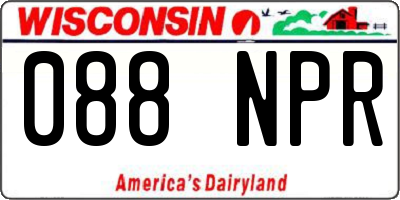 WI license plate 088NPR
