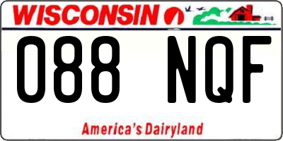 WI license plate 088NQF