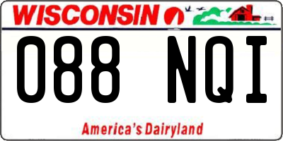 WI license plate 088NQI