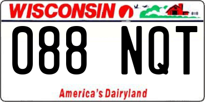 WI license plate 088NQT