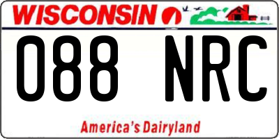 WI license plate 088NRC