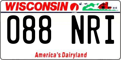WI license plate 088NRI