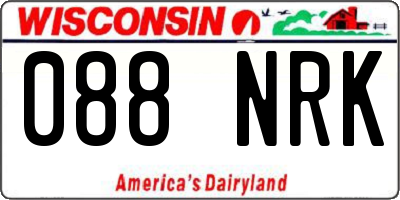 WI license plate 088NRK
