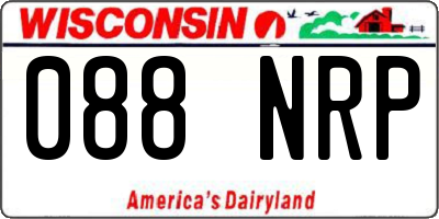 WI license plate 088NRP