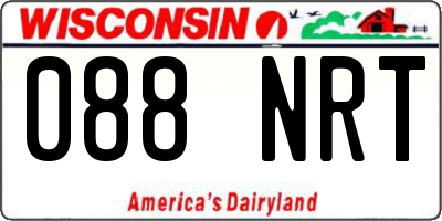 WI license plate 088NRT